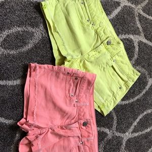 American Eagle neon Shortie shorts size 8